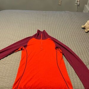 Red and Purple Half-Zip Pullover